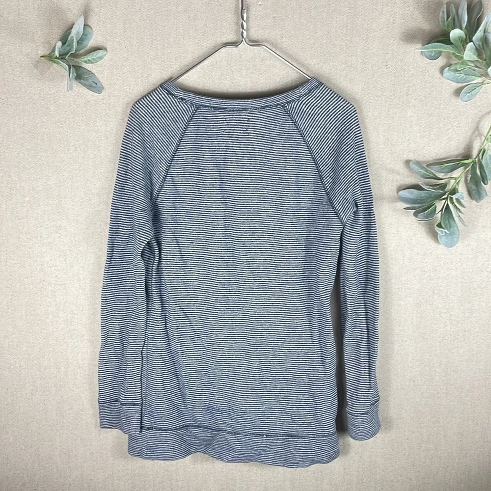 Lou & Grey > Striped Crew Neck Cotton Sweatshirt Small - Picture 7 of 7